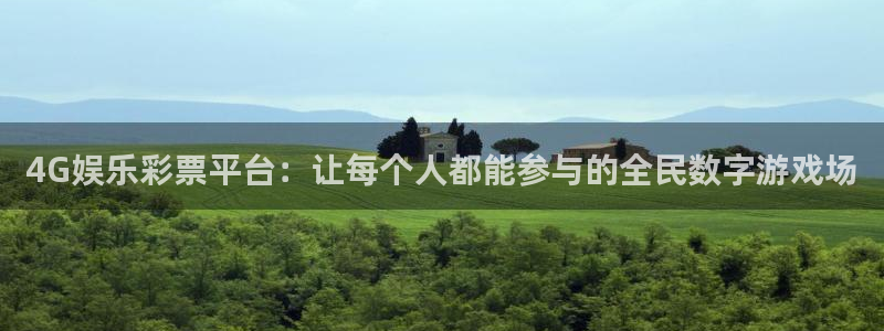 k8凯发体育官网登录：4G娱乐彩票平台：让每个人都能参与的全民数字游戏场